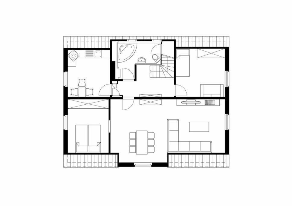 Town-villa, Apartment, Living With Big Sofa Bed , 2 Bedroom, 1kitchen, 1bathroom, 1 Office, 1 Garden Lägenhet