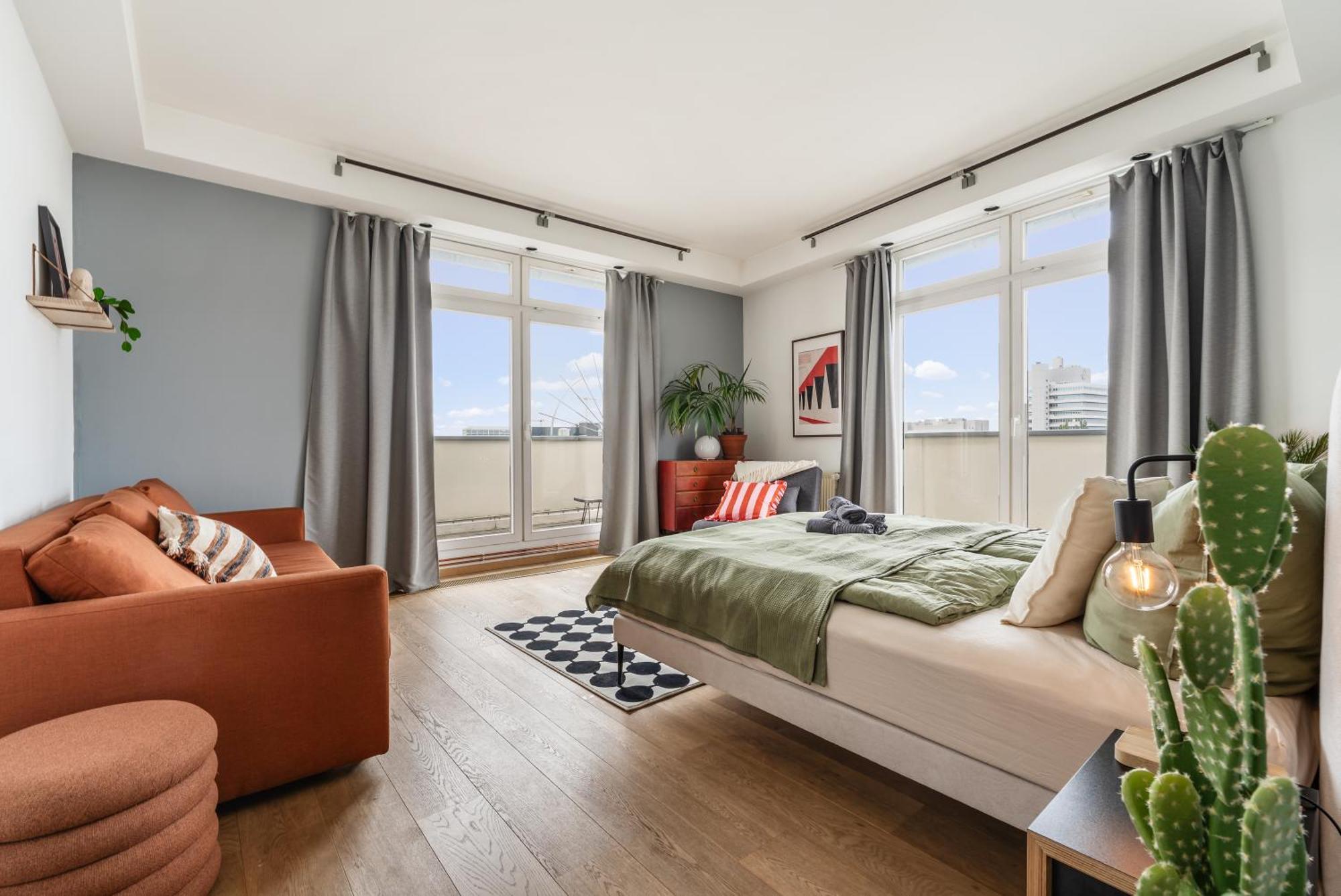 Apartment Urban Loft - 180 Skyline Balkon - 2 Sz - Hbf Berlin