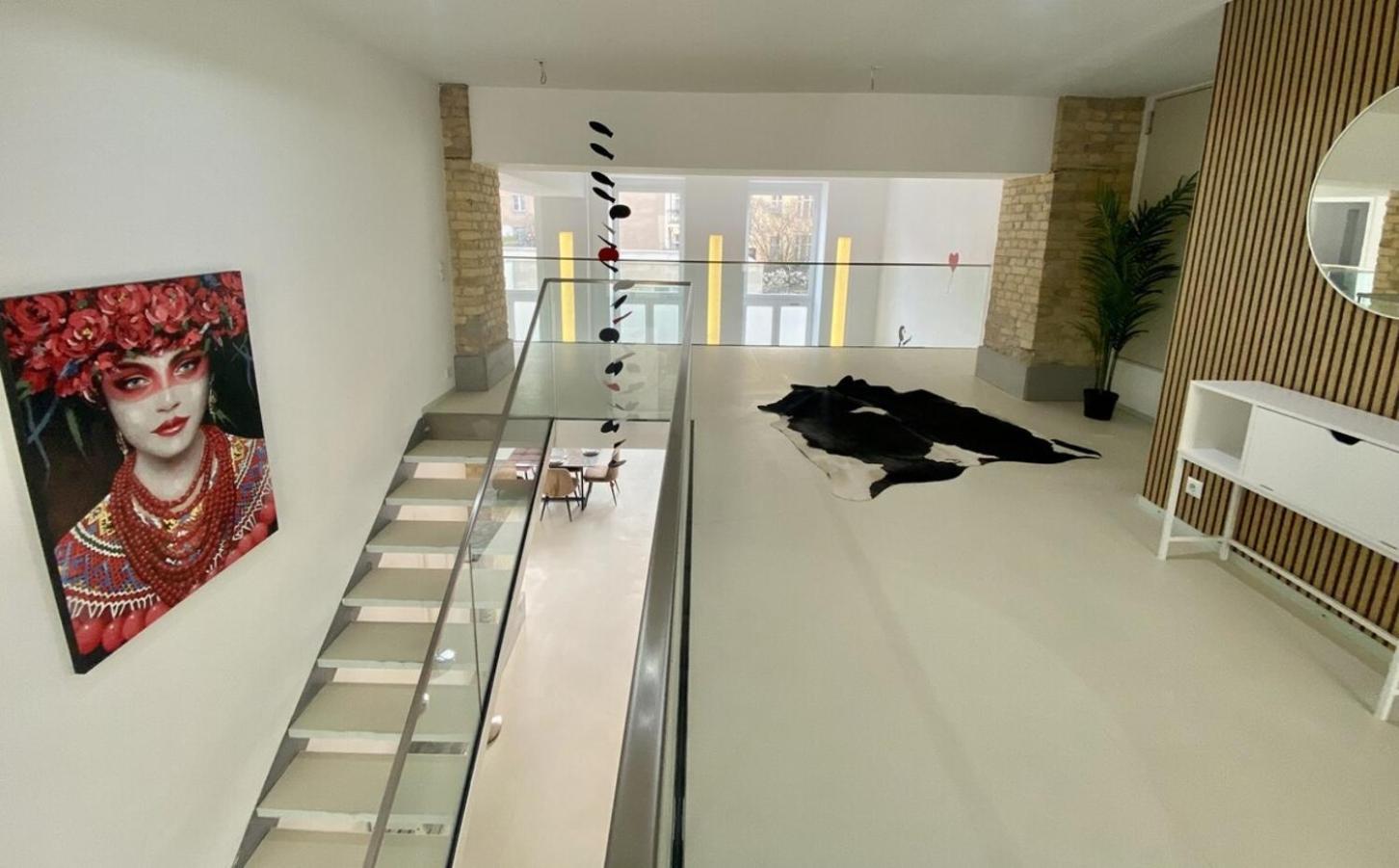Loft With Pool Table, Kitchen Island & Gallery