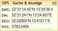 Die GPS-Anzeige Die GPS-Anzeige